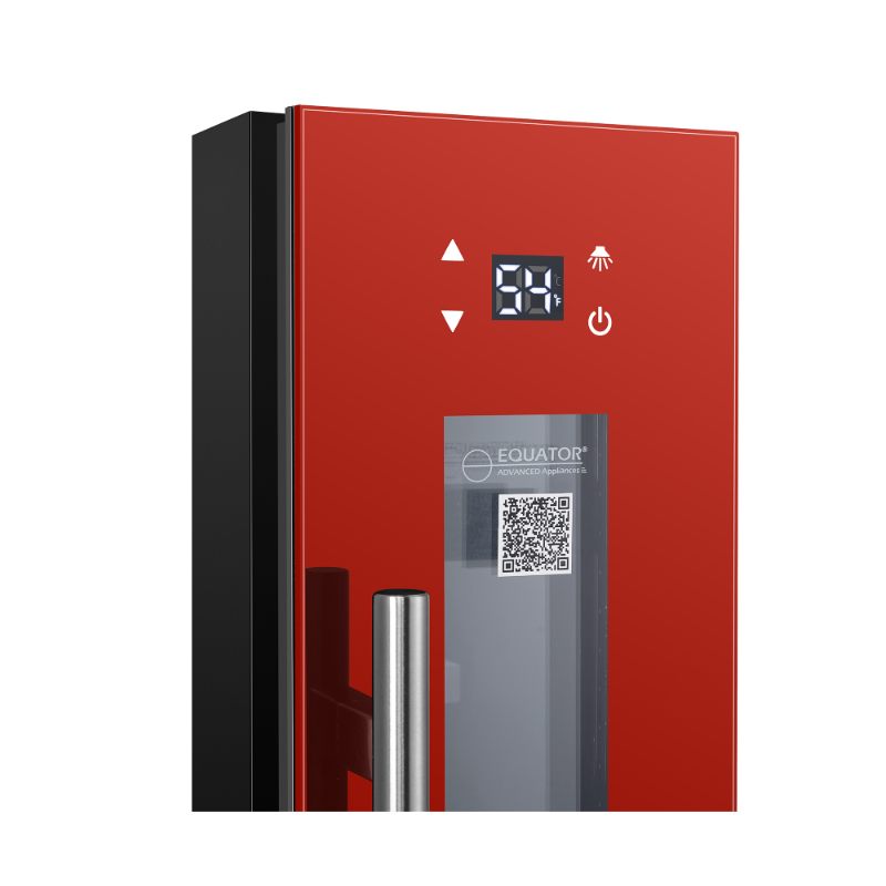 Equator Advanced Appliances 9-Bottle Single-Zone Wine Refrigerator – Red, Freestanding or Built-In, 7-Color LED, 110V