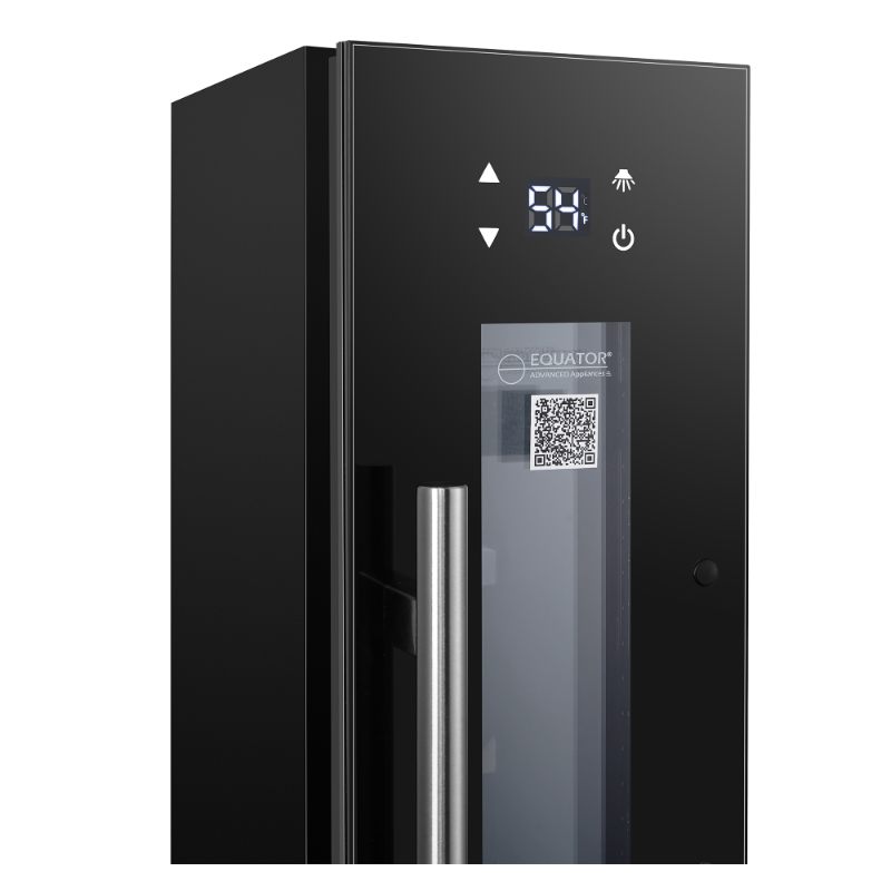 Equator Advanced Appliances 9-Bottle Single-Zone Wine Refrigerator – Black, Freestanding or Built-In, 7-Color LED, 110V
