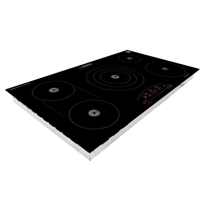 Equator Advanced Appliances 36″ Electric Hybrid Cooktop – 5 Burners, Ceramic & Induction, 220V Standard Touch