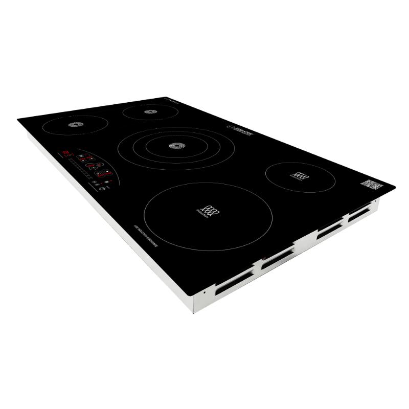 Equator Advanced Appliances 36″ Electric Hybrid Cooktop – 5 Burners, Ceramic & Induction, 220V Standard Touch