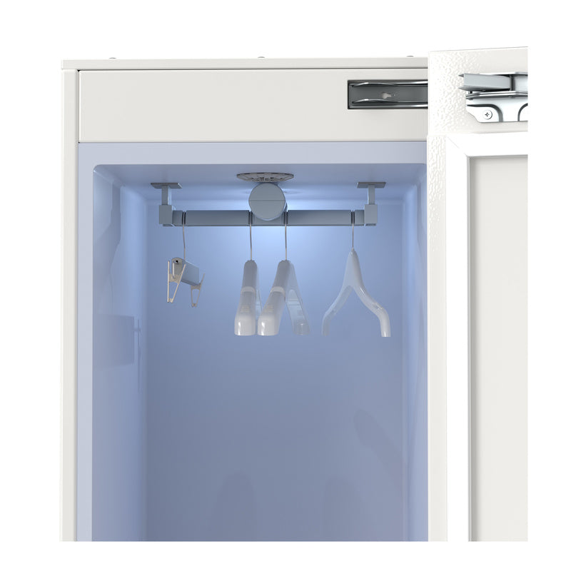 Equator Advanced Appliances Steam Dryer Closet – Wrinkle Removal, Sanitizing & Deodorizing, Refreshes Clothing, Slim Design, 110V White