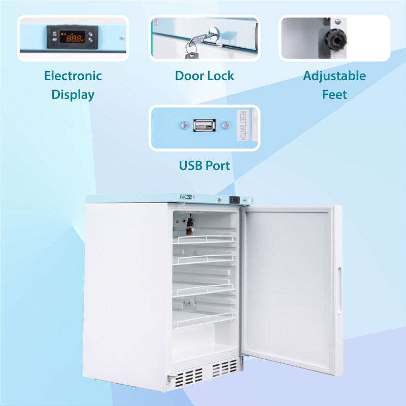 Conserv 3.9 Cu. Ft. Compact Commercial & Pharmaceutical Refrigerator – 24″ Wide, WiFi Enabled, 110V