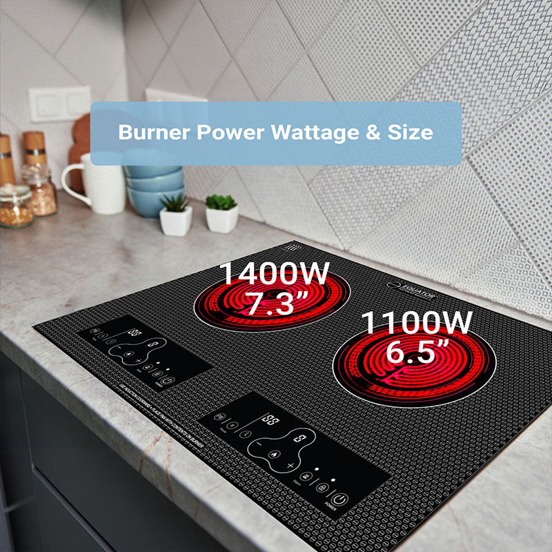 Equator Advanced Appliances Equator 20″ Horizontal Dual-Burner Induction Cooktop – Built-In or Freestanding, 110V