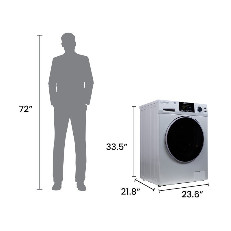 Equator Advanced Appliances All-in-One 4700 Washer-Dryer, Ventless, Fully Built-In, Zero Clearance, 1.62 cu. ft. / 15 lb Capacity, 110V, 1400 RPM - Silver