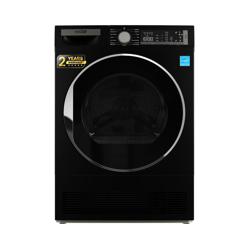 ConServ 4 cu. ft. 220V Ventless Condenser Dryer with Sanitize Cycle, LED Display, Reversible Door, Energy Star® Rated Black