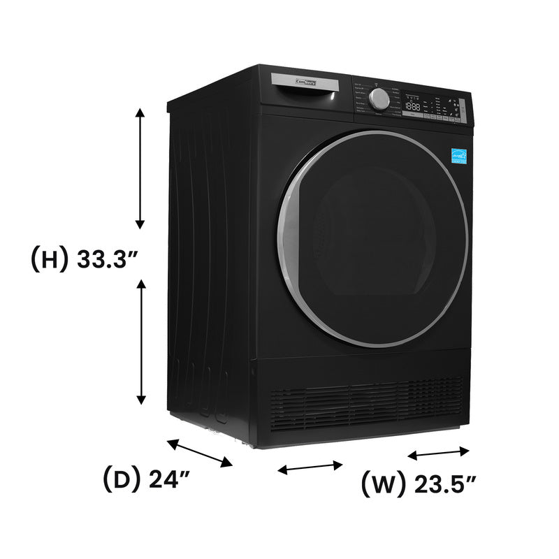 ConServ 4 cu. ft. 220V Ventless Condenser Dryer with Sanitize Cycle, LED Display, Reversible Door, Energy Star® Rated Black