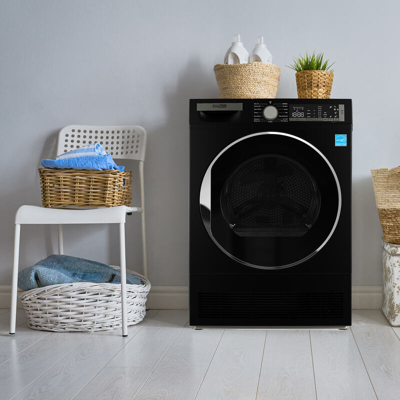 ConServ 4 cu. ft. 220V Ventless Condenser Dryer with Sanitize Cycle, LED Display, Reversible Door, Energy Star® Rated Black