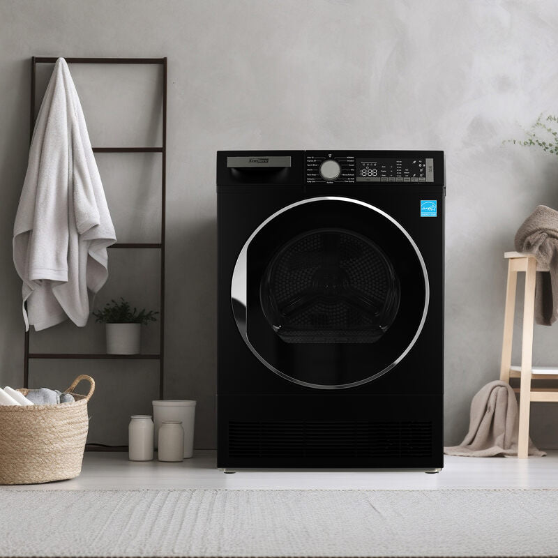 ConServ 4 cu. ft. 220V Ventless Condenser Dryer with Sanitize Cycle, LED Display, Reversible Door, Energy Star® Rated Black