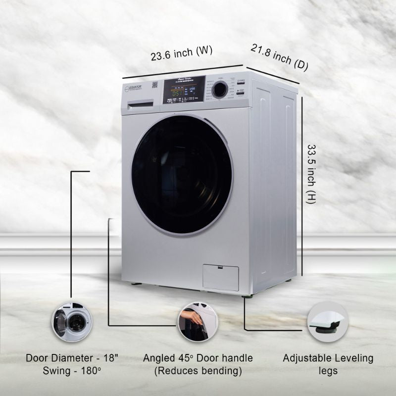 Equator Advanced Appliances All-in-One 4700 Washer-Dryer, Ventless, Fully Built-In, Zero Clearance, 1.62 cu. ft. / 15 lb Capacity, 110V, 1400 RPM - Silver