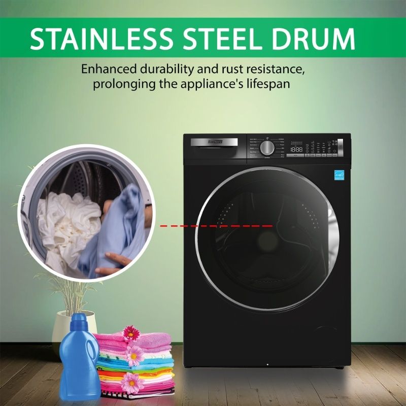 ConServ 2.2 cu. ft. Washer with Autosense Technology, 1400 RPM, 15 Programs, Sanitize Cycle, LED Display, 110V - Matt Black