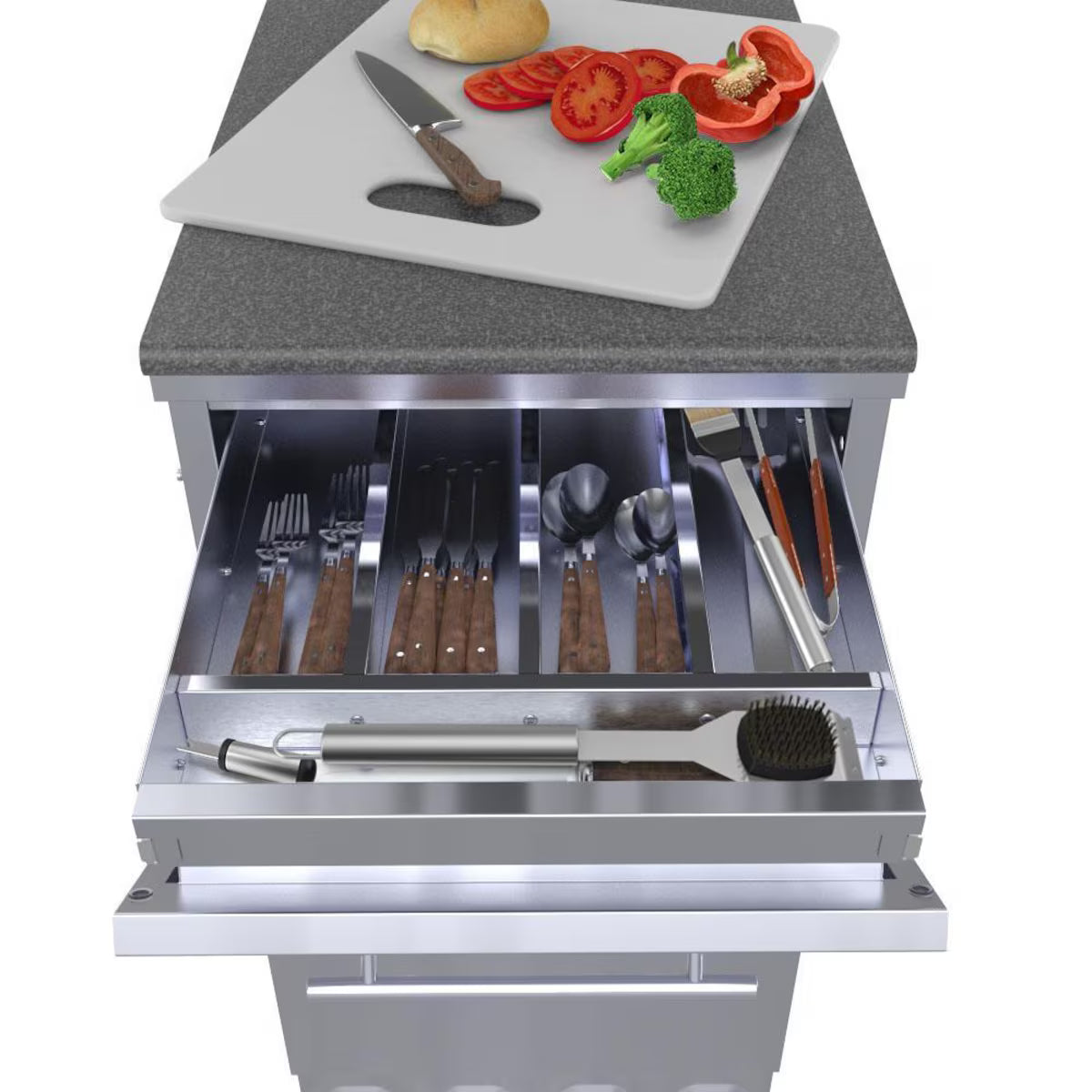 Sunstone SBC18DPIC – 18-Inch Double Pull-Out Ice/Utility Cabinet