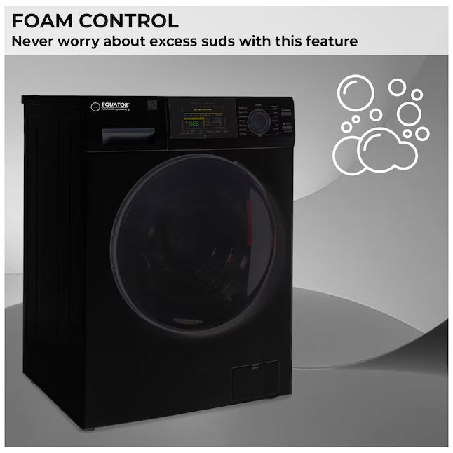 Equator Advanced Appliances Extra-Small 1.62 cu. ft. Stackable Front-Load Washer – Black