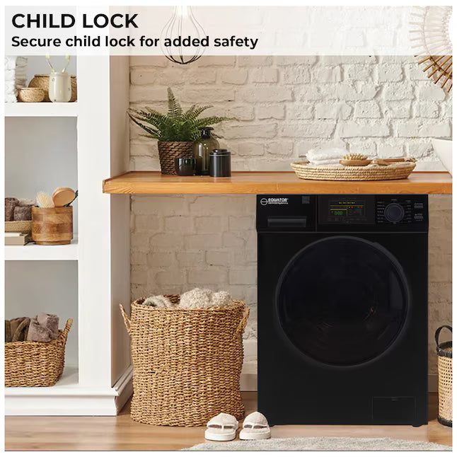 Equator Advanced Appliances Extra-Small 1.62 cu. ft. Stackable Front-Load Washer – Black