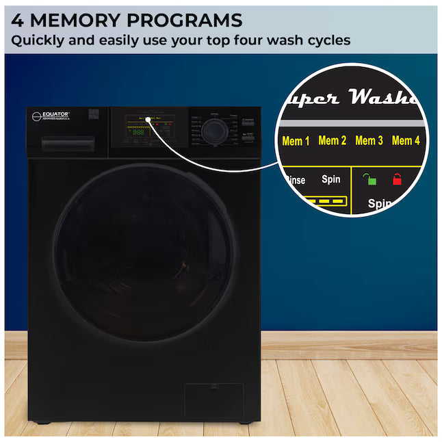Equator Advanced Appliances Extra-Small 1.62 cu. ft. Stackable Front-Load Washer – Black