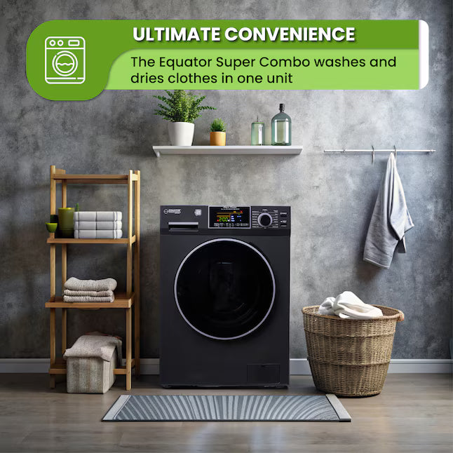 Equator Advanced Appliances 1.9 cu. ft. Convertible Ventless All-in-One Washer & Dryer Combo – Black