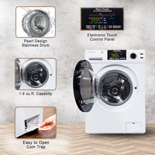 Equator Advanced Appliances 1.9 cu. ft. Convertible Ventless All-in-One Washer & Dryer Combo – White