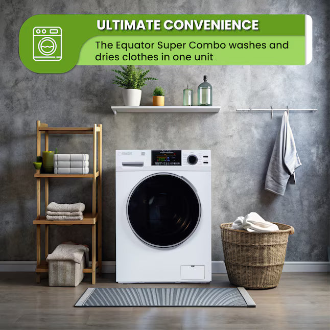 Equator Advanced Appliances 1.9 cu. ft. Convertible Ventless All-in-One Washer & Dryer Combo – White