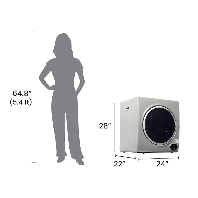 Equator Advanced Appliances 3.5 cu. ft. Stackable Vented Electric Dryer – Silver