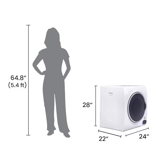 Equator Advanced Appliances 3.5 cu. ft. Stackable Vented Electric Dryer – White