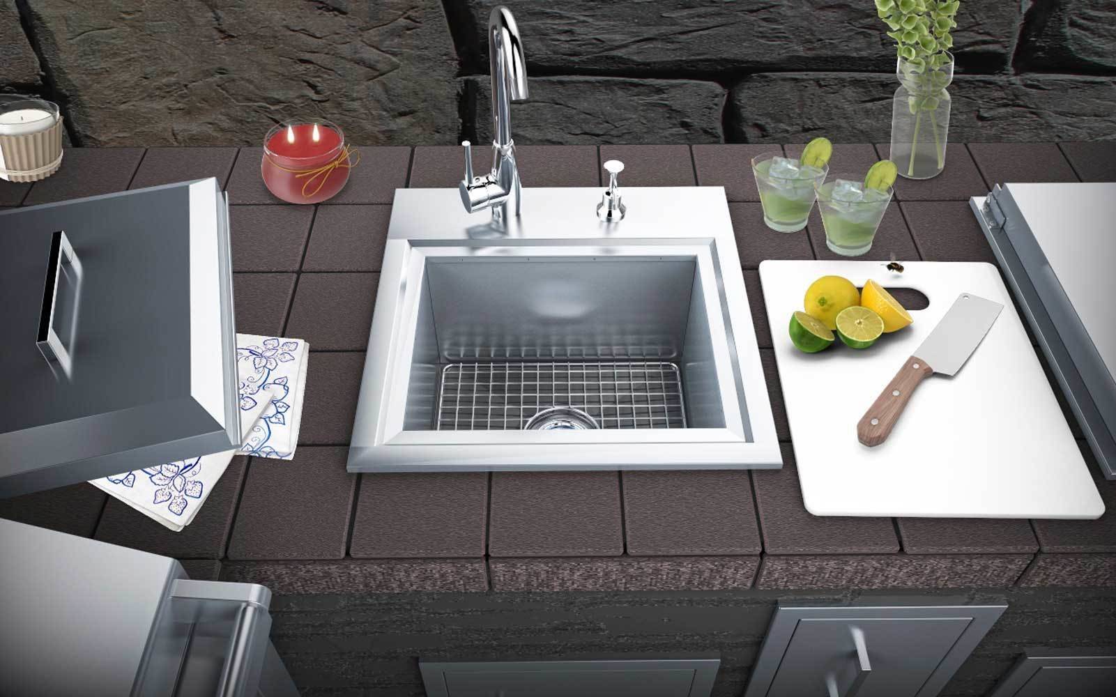 Sunstone Metal Products Premium 21" L x 20.75" W Drop-In Bar Sink