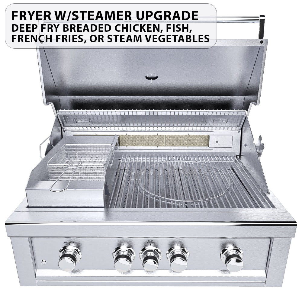 Sunstone Metal Products Ruby Series 36" Built-In 4-Burner with Rear Infrared Burner
