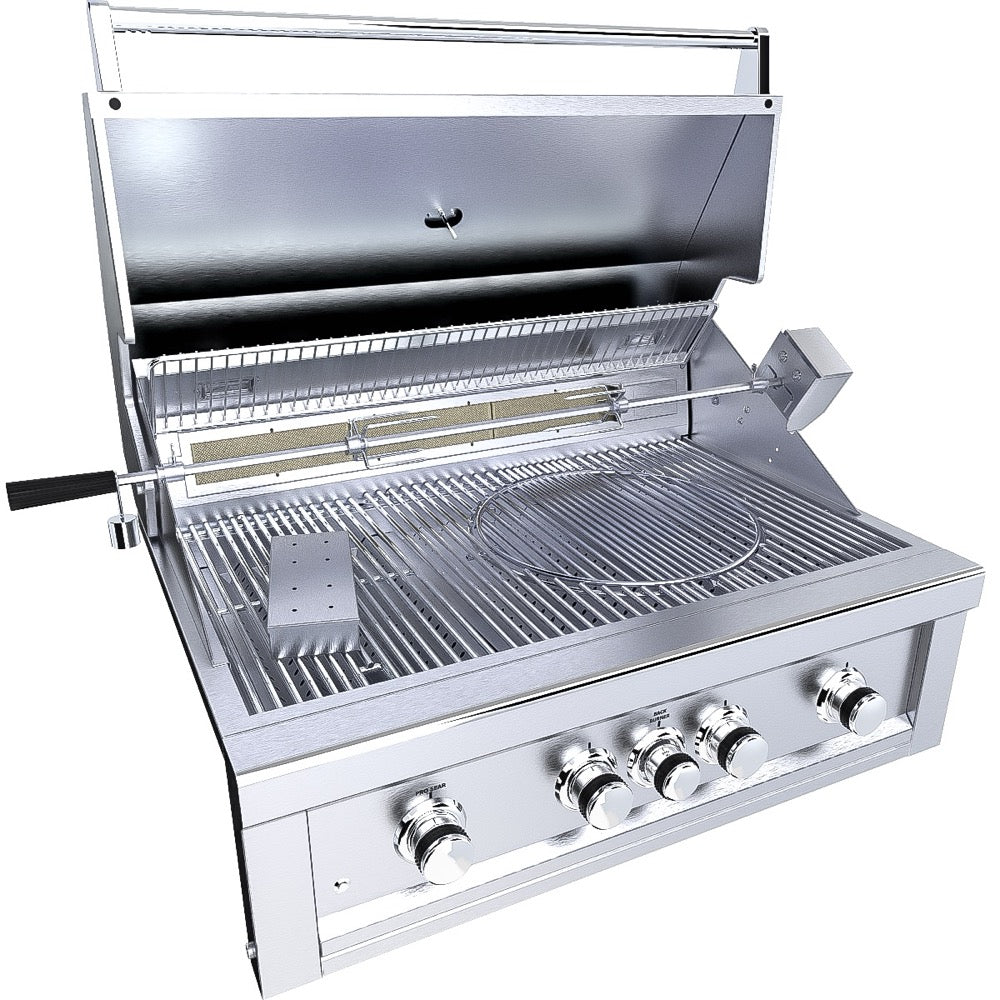 Sunstone Metal Products Ruby Series 36" Built-In 4-Burner with Rear Infrared Burner