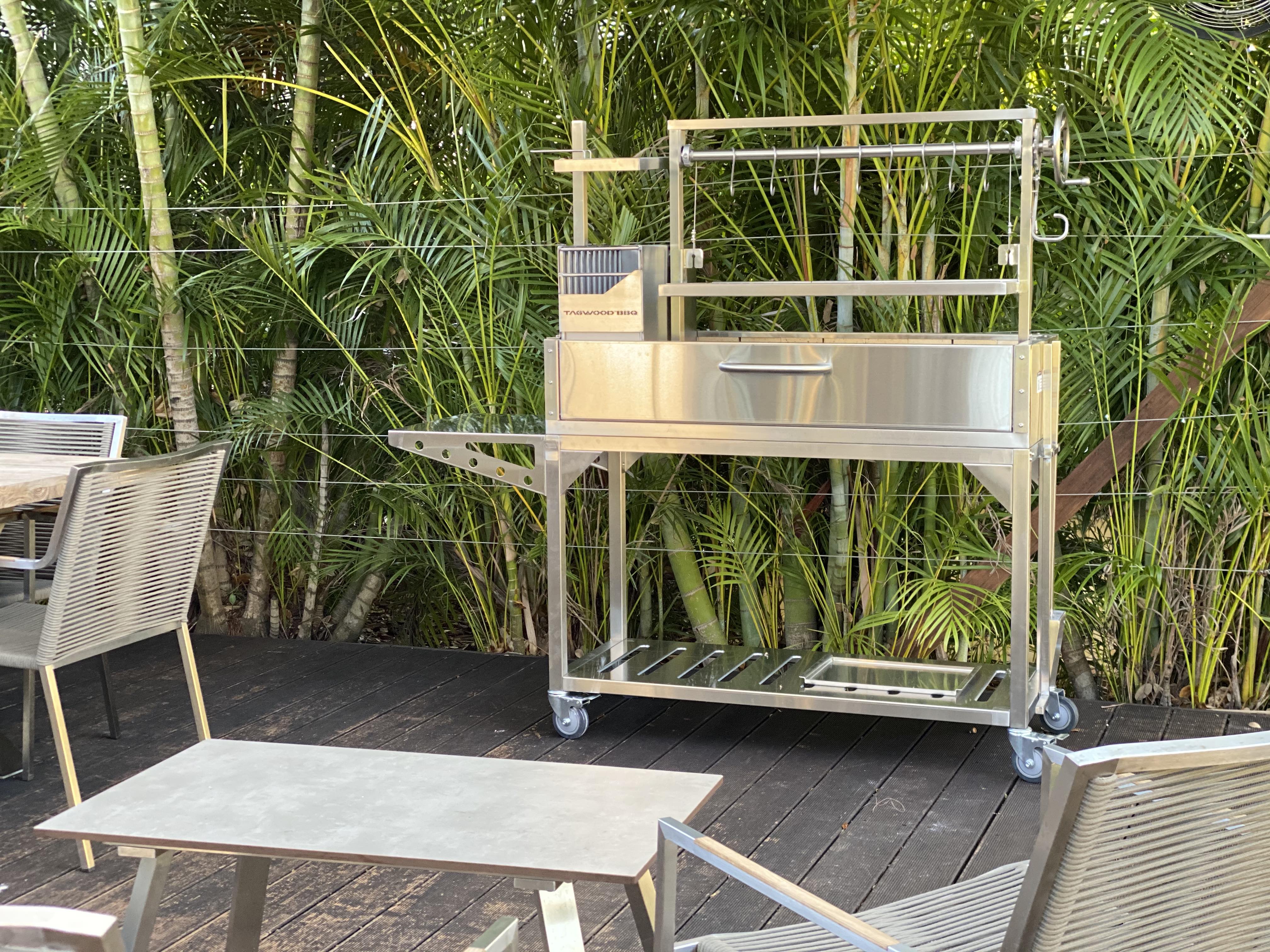 Tagwood BBQ03SS – Argentine Stainless Steel Wood & Charcoal Grill Partially Built