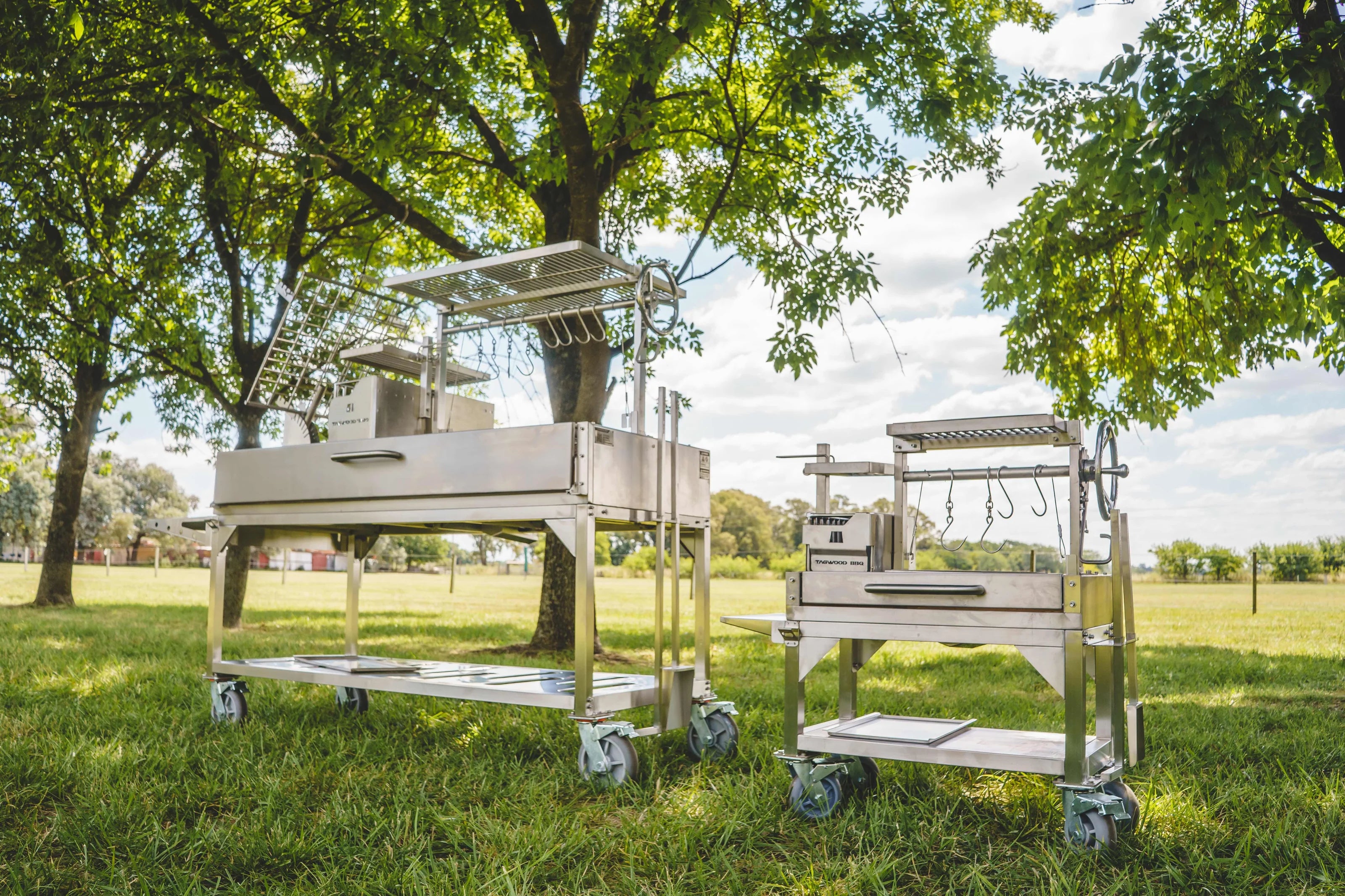 Tagwood BBQ03SS MINI– Argentine Stainless Steel Wood & Charcoal Grill Partially Built