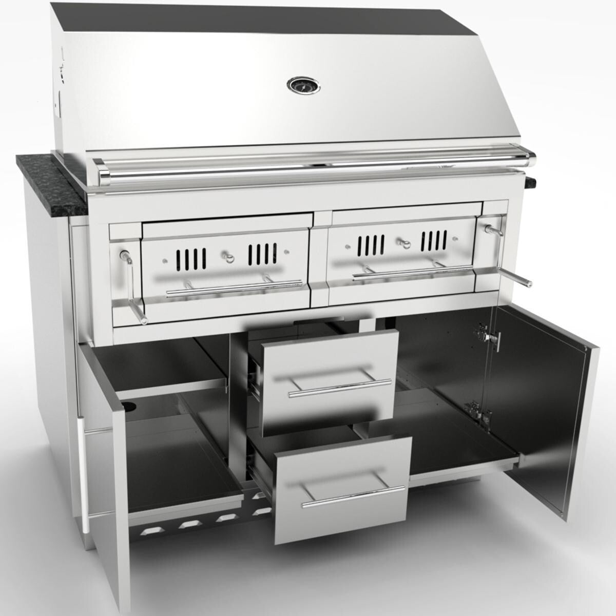 Sunstone SAC46CGDC – 46-Inch Outdoor Cabinet for Charcoal/Hybrid Grills