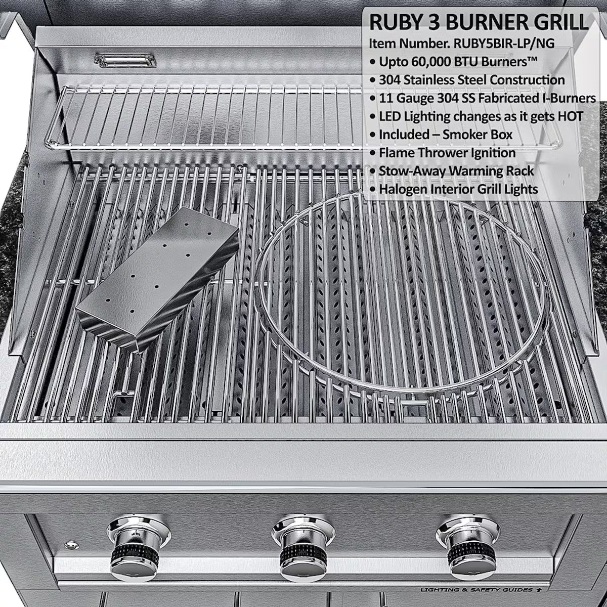 Sunstone Texas Tango 19′ Stainless Steel Outdoor Kitchen Island Package with Grill, Side Burner, Refrigerator & Sink