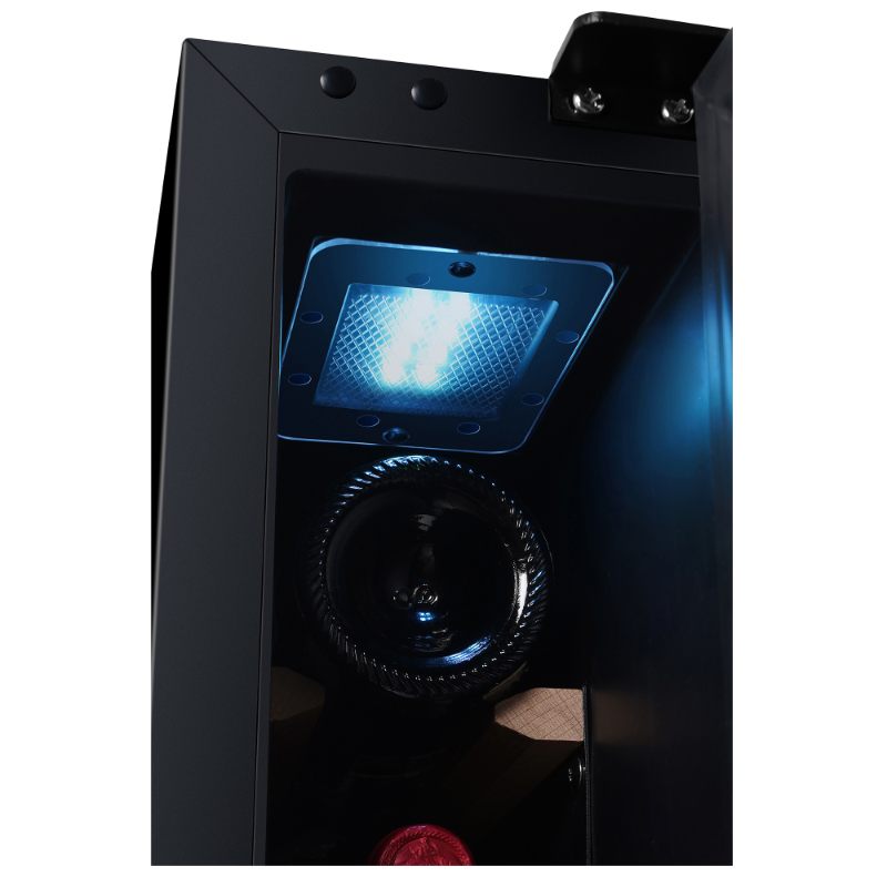 Equator Advanced Appliances 9-Bottle Single-Zone Wine Refrigerator – Black, Freestanding or Built-In, 7-Color LED, 110V