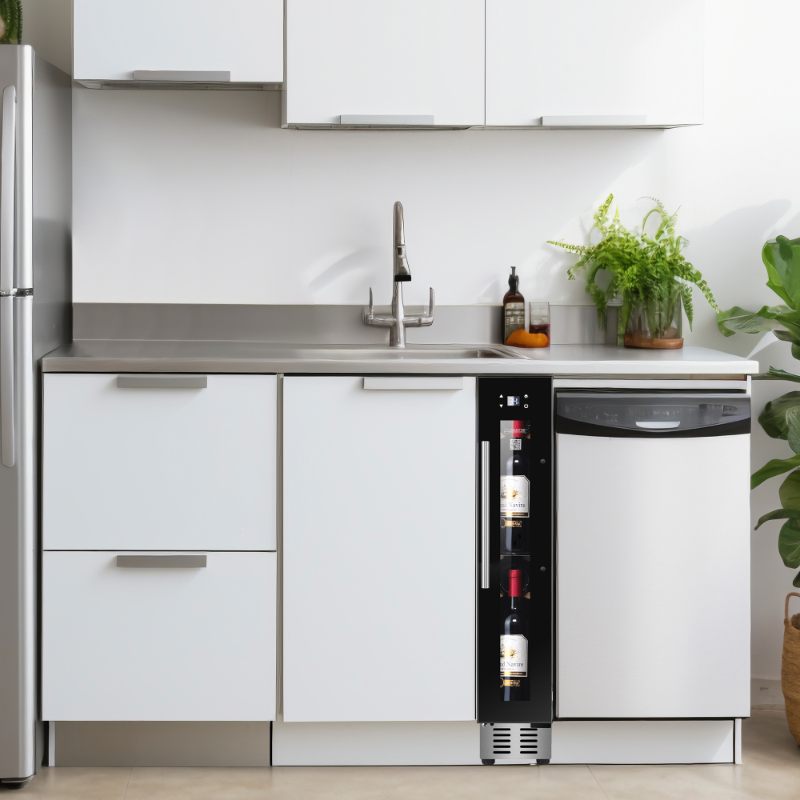 Equator Advanced Appliances 9-Bottle Single-Zone Wine Refrigerator – Black, Freestanding or Built-In, 7-Color LED, 110V