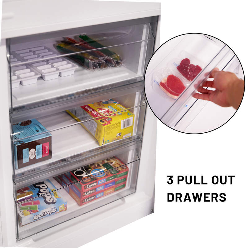 Conserv 12 Cu. Ft. No-Frost Bottom Freezer Refrigerator with Wine Rack – Garage Ready, ENERGY STAR®, White