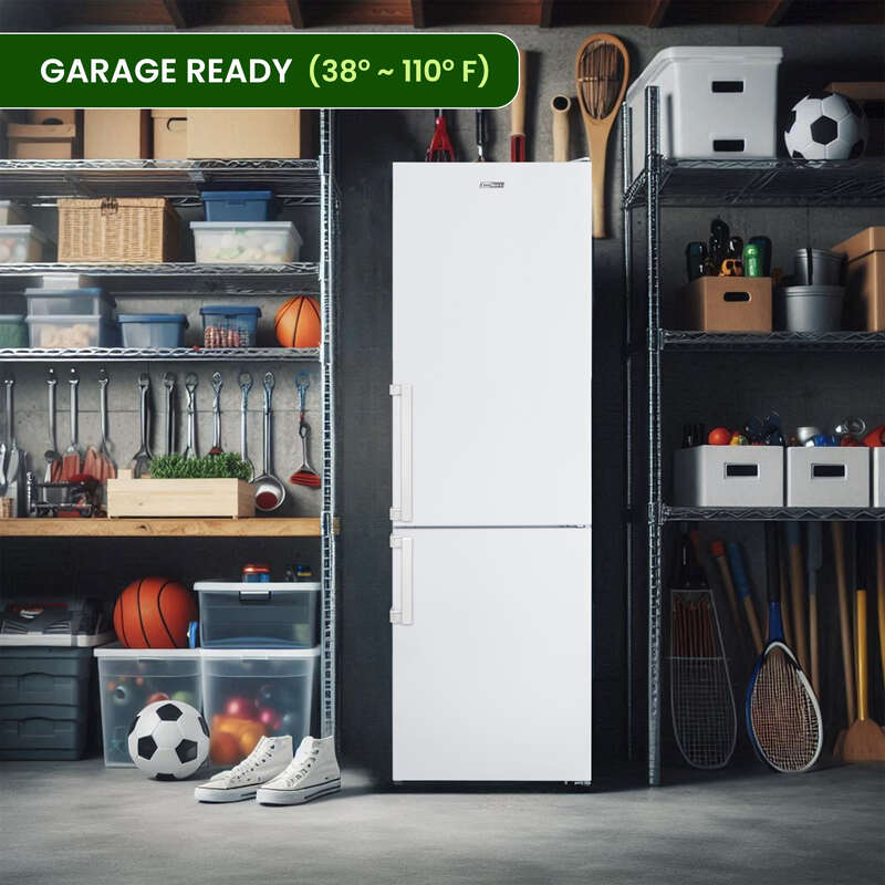Conserv 12 Cu. Ft. No-Frost Bottom Freezer Refrigerator with Wine Rack – Garage Ready, ENERGY STAR®, White