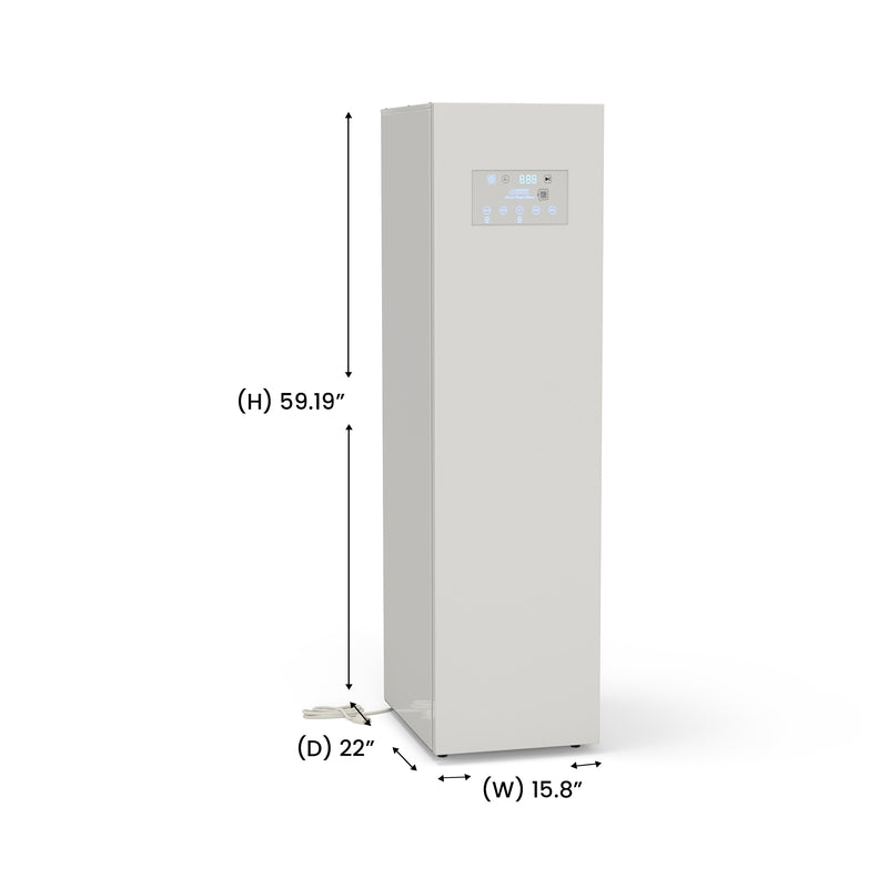 Equator Advanced Appliances Steam Dryer Closet – Wrinkle Removal, Sanitizing & Deodorizing, Refreshes Clothing, Slim Design, 110V White