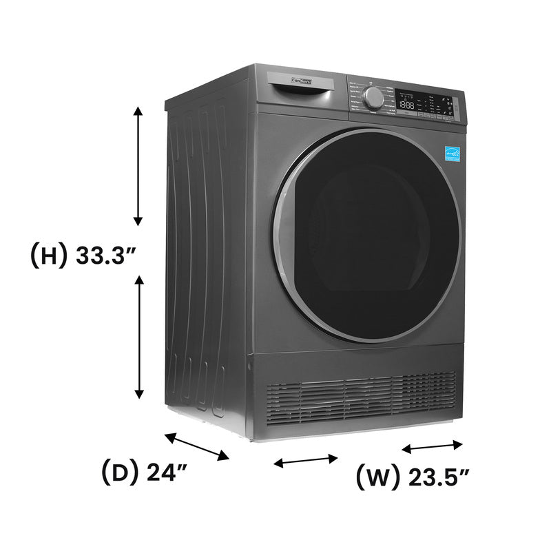 ConServ 4 cu. ft. 220V Ventless Condenser Dryer with Sanitize Cycle, LED Display, Reversible Door, Energy Star® Rated  Titanium