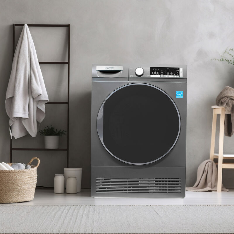 ConServ 4 cu. ft. 220V Ventless Condenser Dryer with Sanitize Cycle, LED Display, Reversible Door, Energy Star® Rated  Titanium