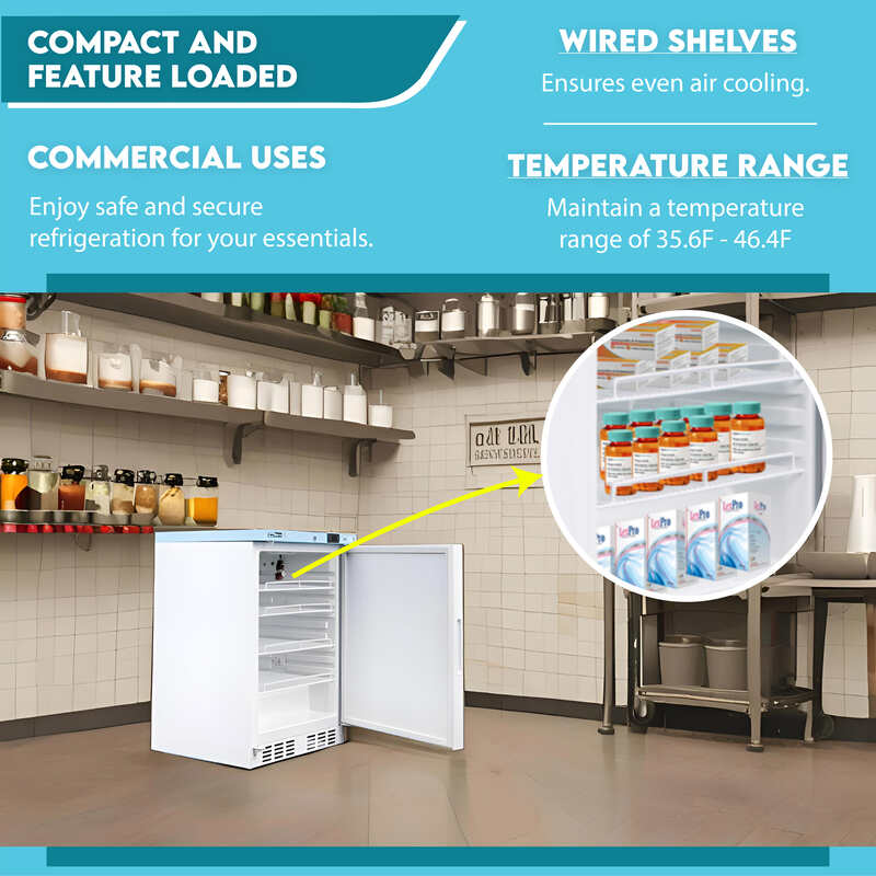 Conserv 3.9 Cu. Ft. Compact Commercial &amp; Pharmaceutical Refrigerator – 24″ Wide, WiFi Enabled, 110V