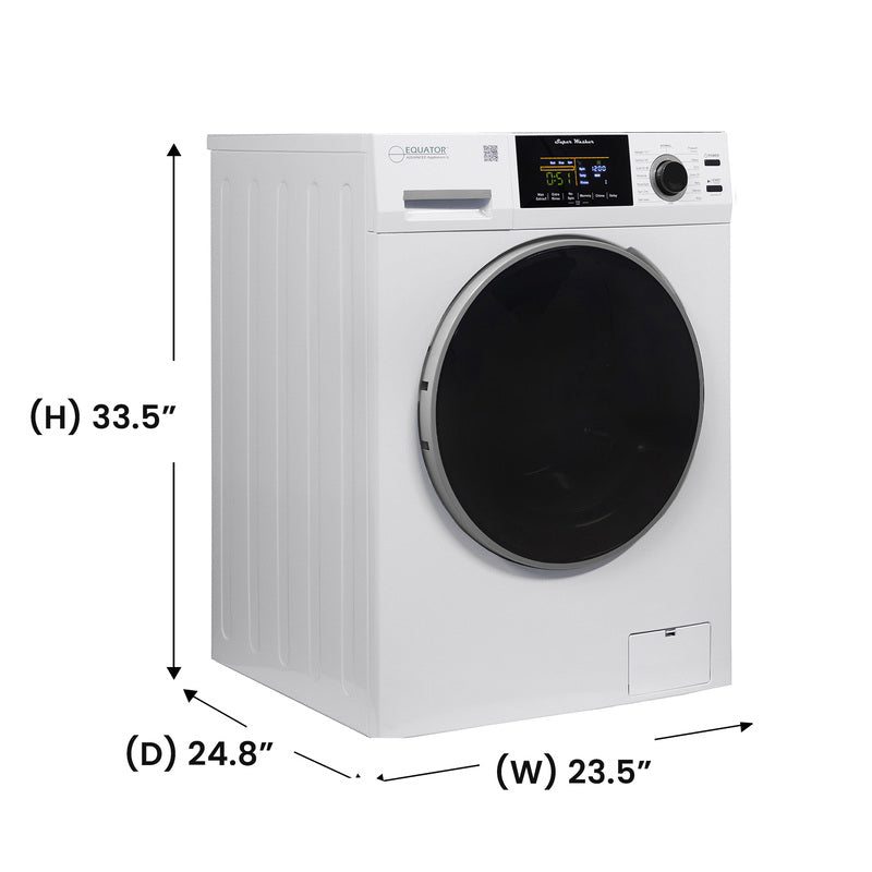 Equator Advanced Appliances Super Washer 1.9 cu. ft. / 18 lb Capacity with Sanitize &amp; Allergen Cycles, Winterize Function, 1400 RPM, White, 110V
