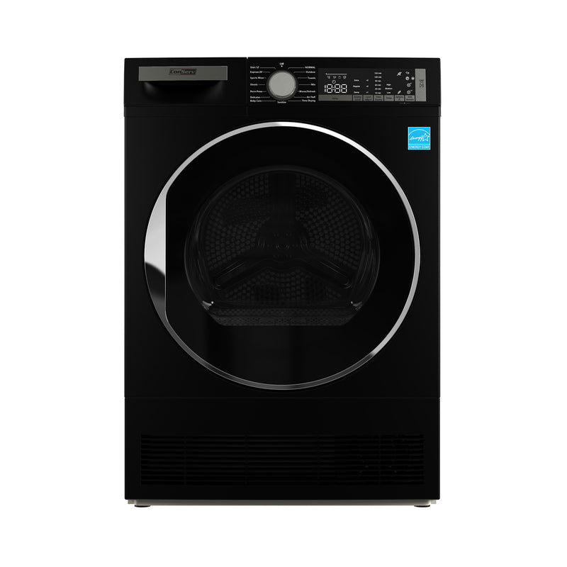 ConServ 4 cu. ft. 220V Ventless Condenser Dryer with Sanitize Cycle, LED Display, Reversible Door, Energy Star® Rated  Black