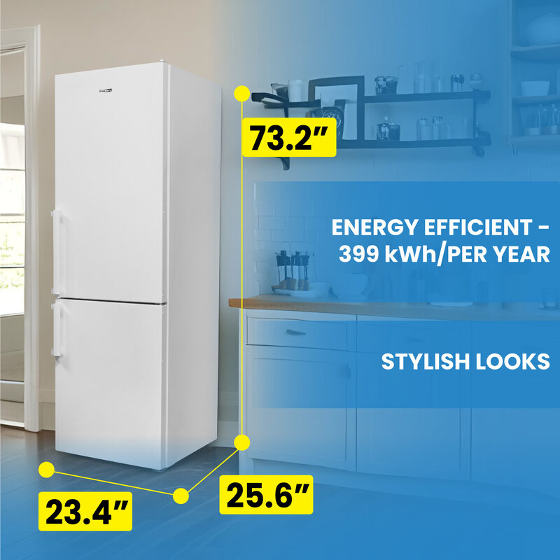 Conserv 12 Cu. Ft. No-Frost Bottom Freezer Refrigerator with Wine Rack – Garage Ready, ENERGY STAR®, White