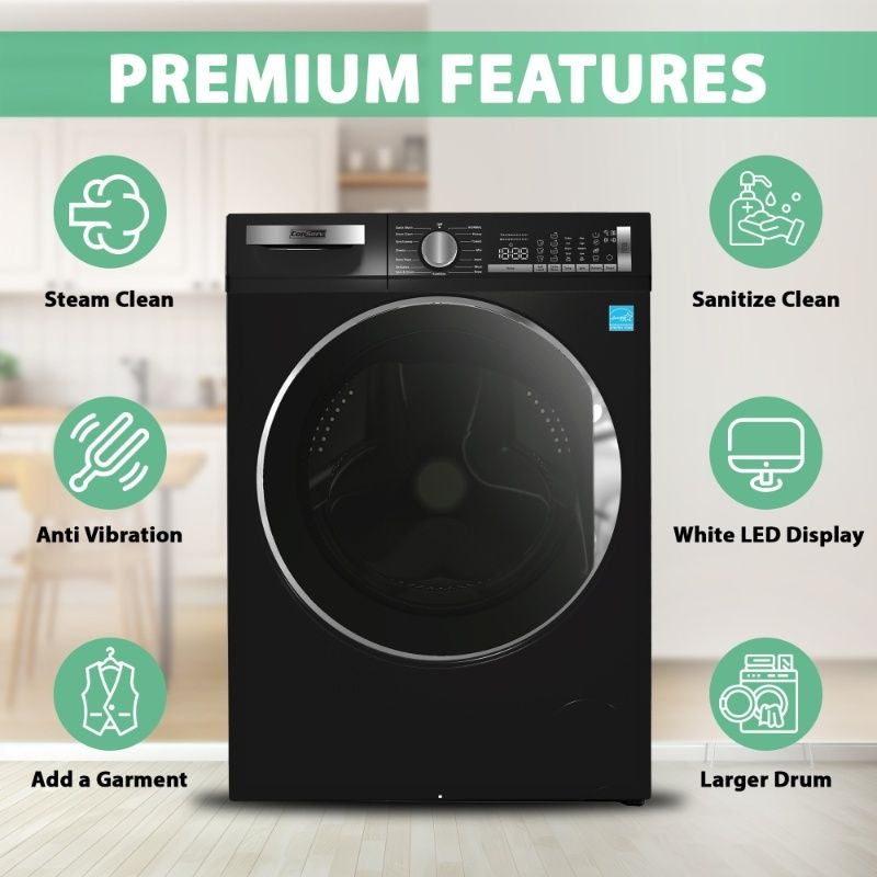 ConServ 2.2 cu. ft. Washer with Autosense Technology, 1400 RPM, 15 Programs, Sanitize Cycle, LED Display, 110V - Matt Black