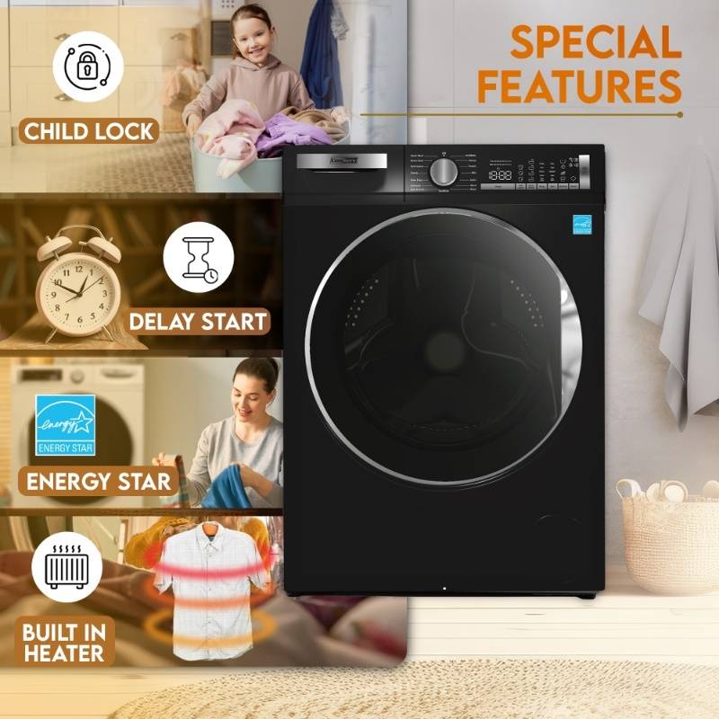 ConServ 2.2 cu. ft. Washer with Autosense Technology, 1400 RPM, 15 Programs, Sanitize Cycle, LED Display, 110V - Matt Black