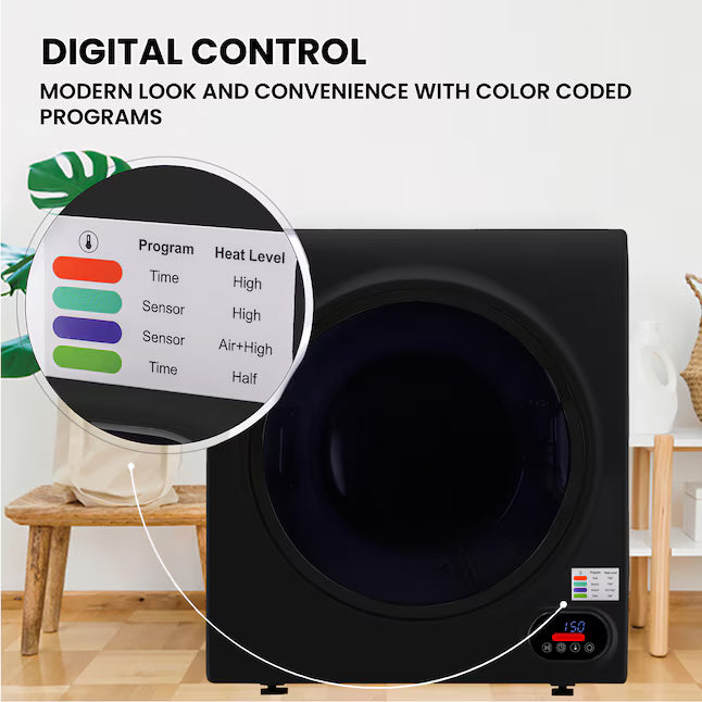Equator Advanced Appliances 3.5 cu. ft. Stackable Vented Electric Dryer –Black