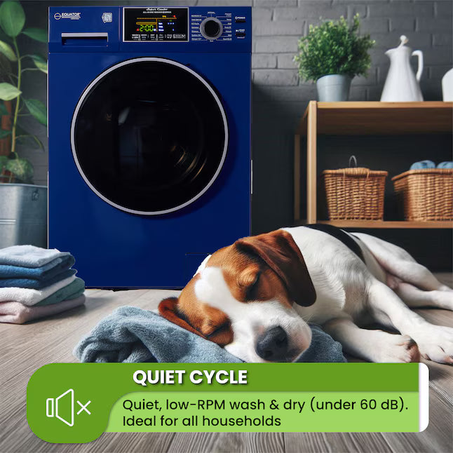 Equator Advanced Appliances 1.9 cu. ft. Convertible Ventless All-in-One Washer & Dryer Combo – Midnight Blue