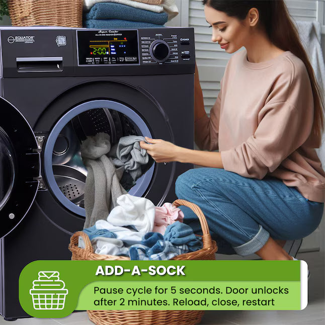 Equator Advanced Appliances 1.9 cu. ft. Convertible Ventless All-in-One Washer & Dryer Combo – Black