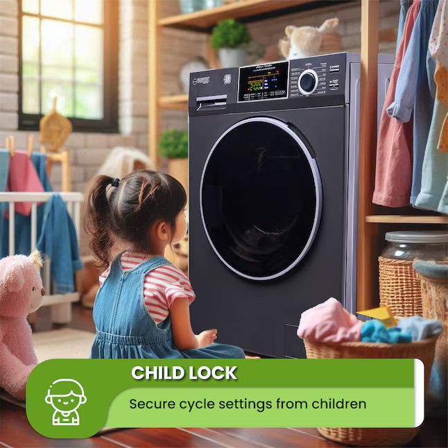 Equator Advanced Appliances 1.9 cu. ft. Convertible Ventless All-in-One Washer & Dryer Combo – Black