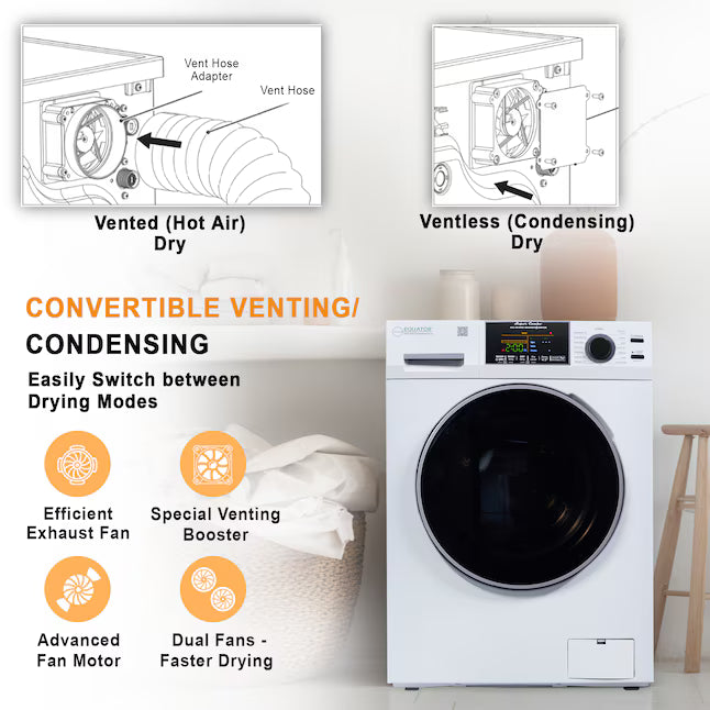 Equator Advanced Appliances 1.9 cu. ft. Convertible Ventless All-in-One Washer & Dryer Combo – White