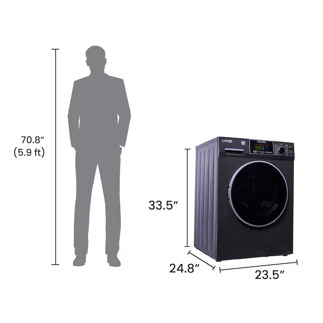 Equator Advanced Appliances 1.9 cu. ft. Convertible Ventless All-in-One Washer & Dryer Combo – Black