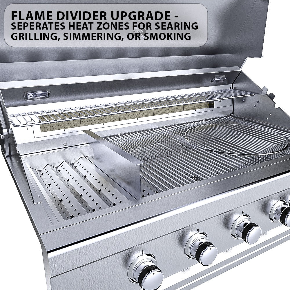 Sunstone Metal Products  Ruby Series 36" Built-In 4-Burner with Rear Infrared Burner
